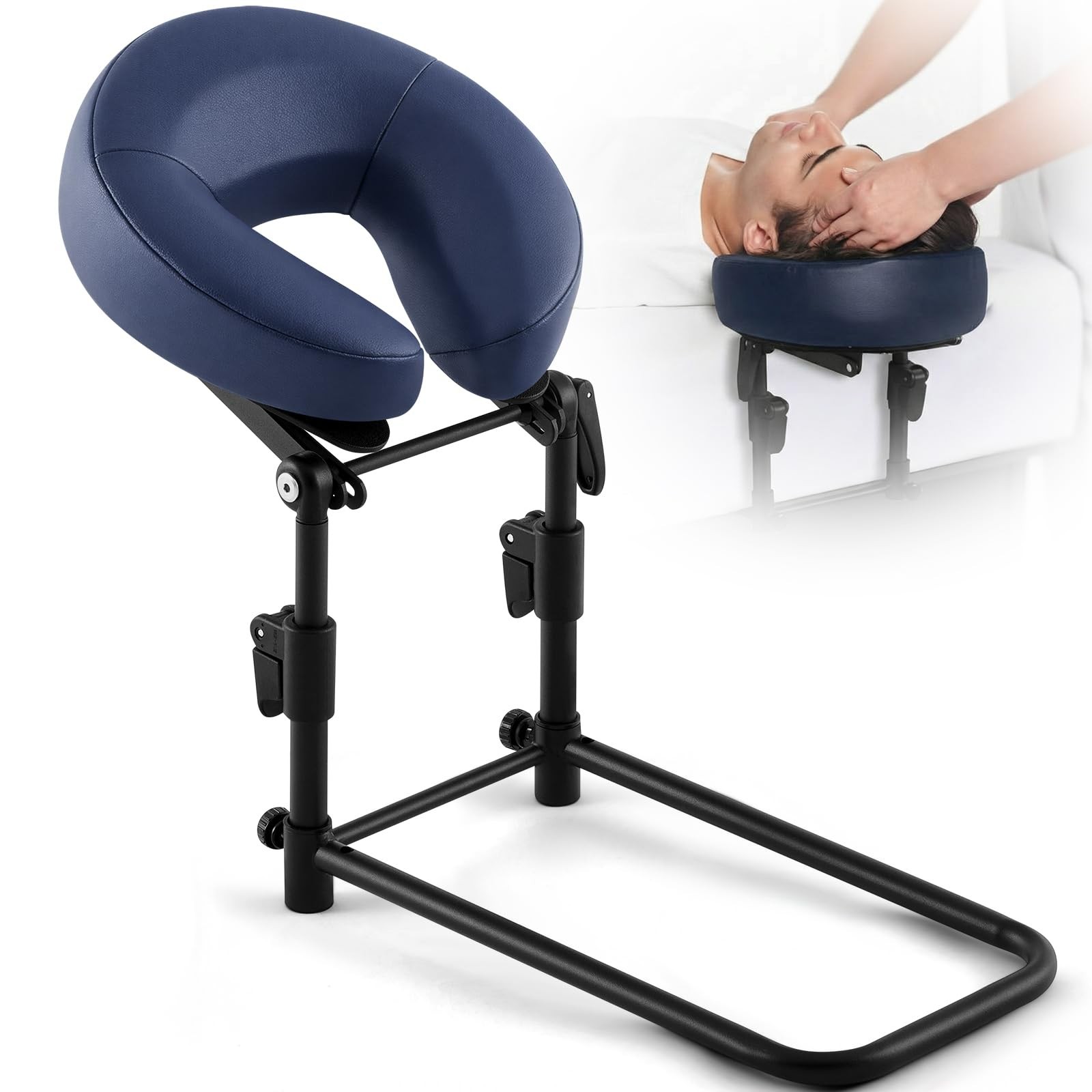 Adjustable Portable Massage Headrest for Bed, Soft Face Cradle Pillow for Home U