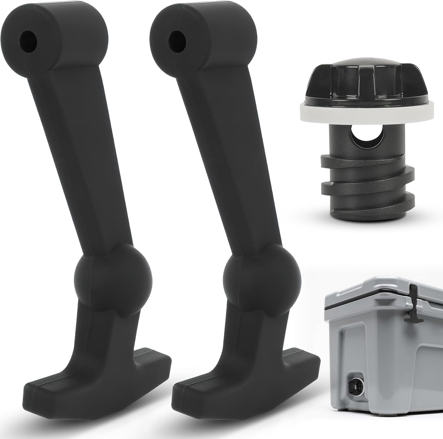 Upgraded Cooler Latches & Drain Plug Kit - Durable Rubber, Compatible with Yeti