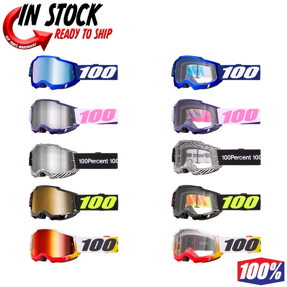 NEW! 100% ACCURI 2 GOGGLES MOTOCROSS OFFROAD - PICK COLOR