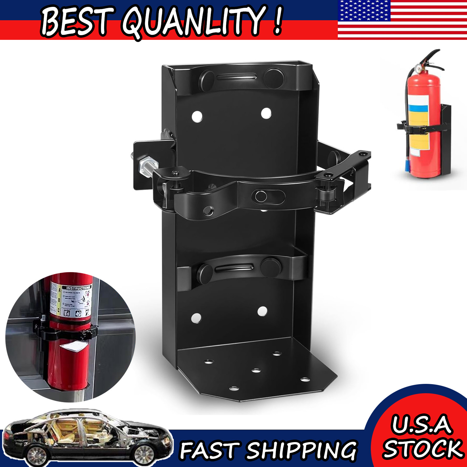 809 Heavy Duty Fire Extinguisher Vehicle Bracket Fit for 10lb Dry 5lb Co2 Exting