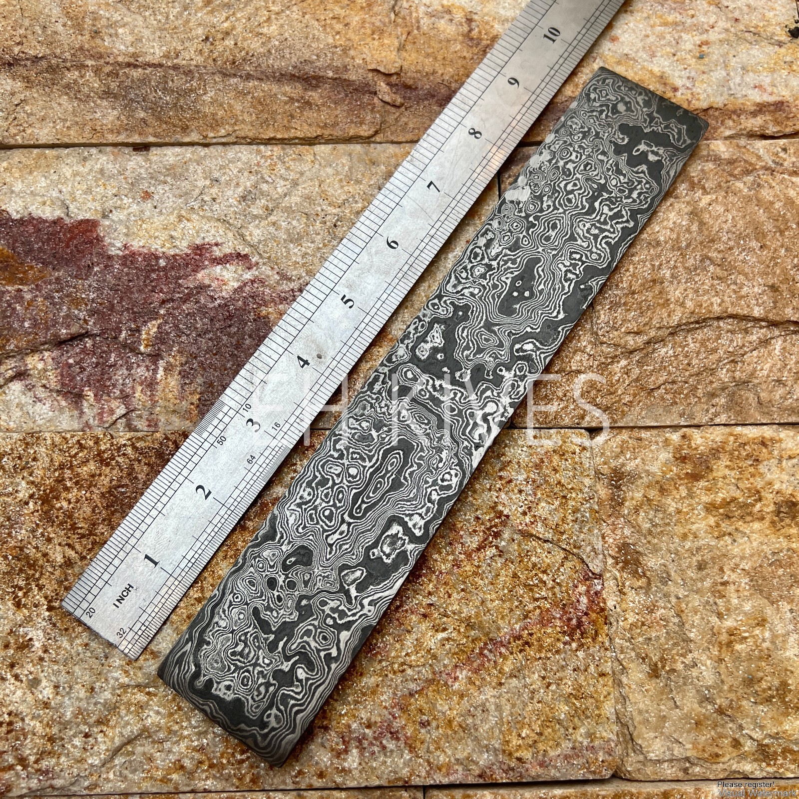 10''handmade damascus steel Raindrop Modern blank billet for knifemaking
