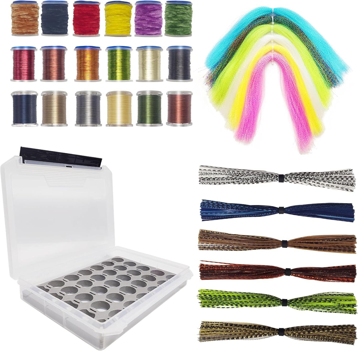 Fly Tying Material Kit for Beginners & Advanced • Primetie Fiberbox • Realistic