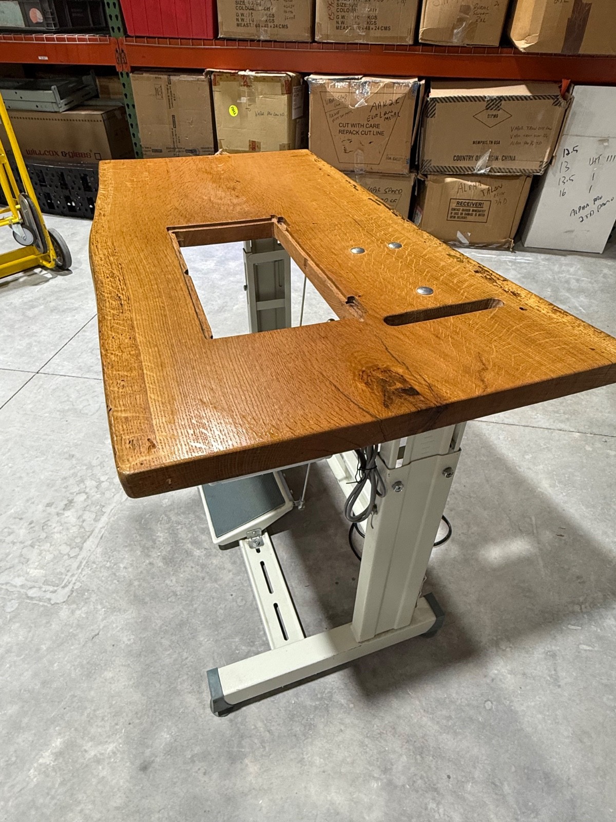 Cornely A or B chain stitch Table Custom Solid Oak Top with servo motor and legs