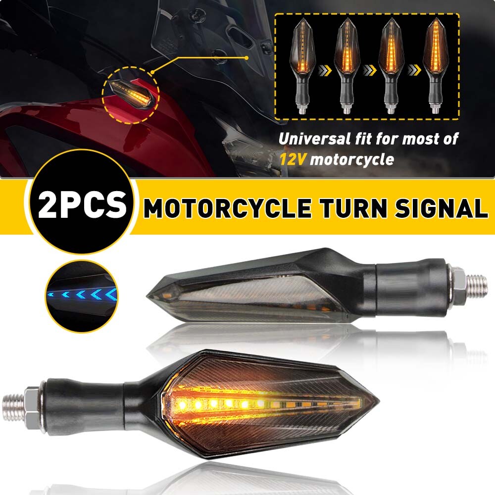 2 Motorcycle LED Signal Turn Tail Light Blinker For SuzUSi Honda Kawasaki Ducati