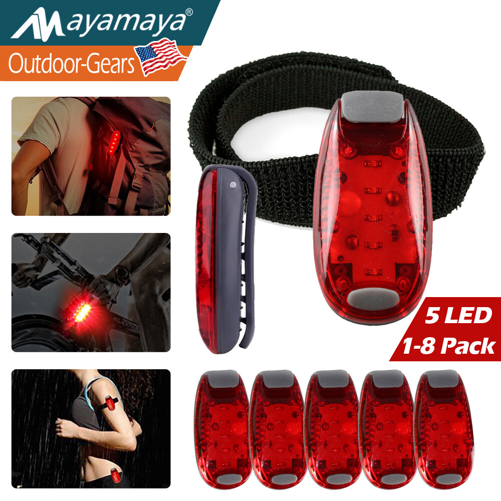 LED Cycling Safety Lights Bike Rear Flash Clip On Running Jogging Walking Dog