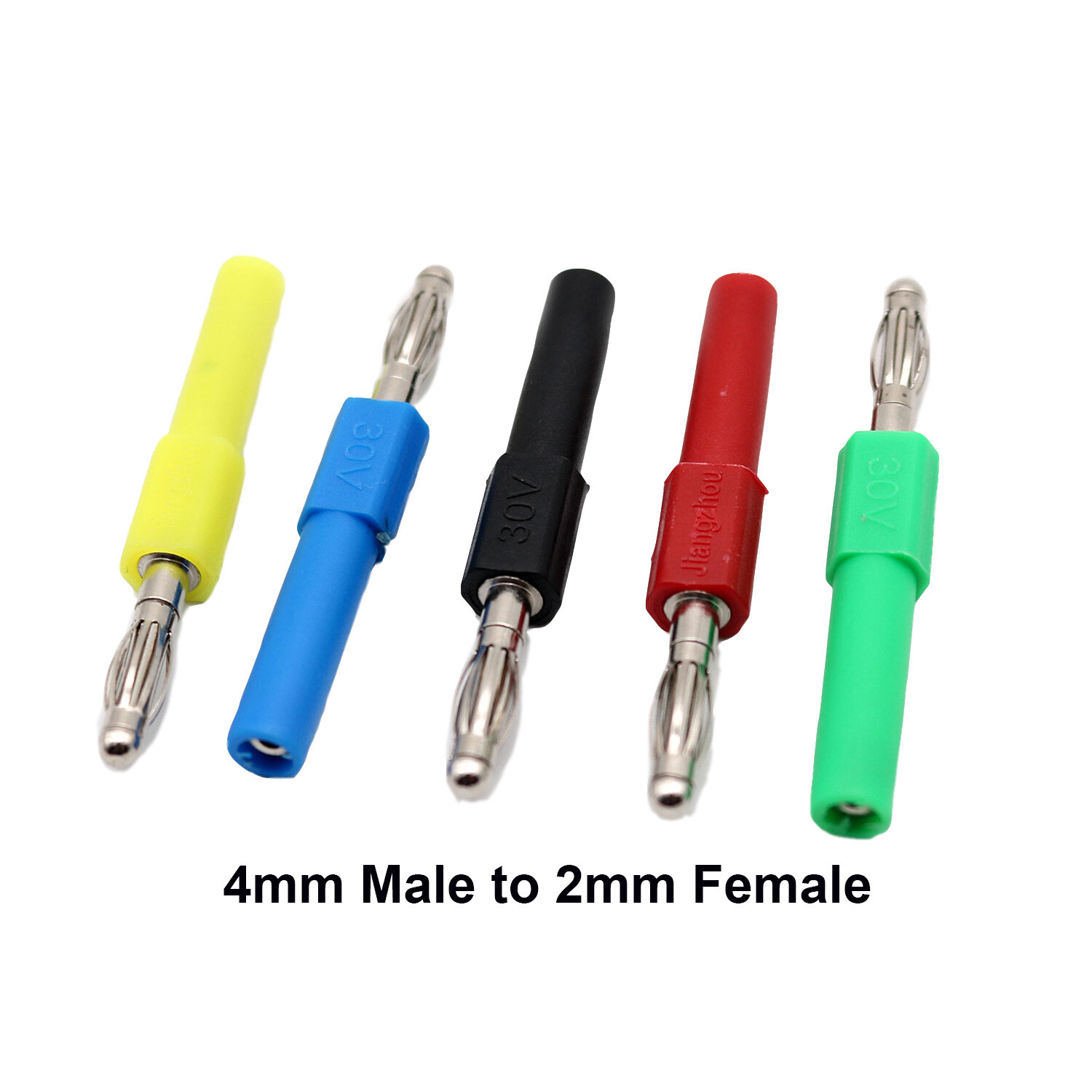 5x 30V 4mm Male to 2mm Female Banana Plug Jack Test Probe Connectors Adapter 5C
