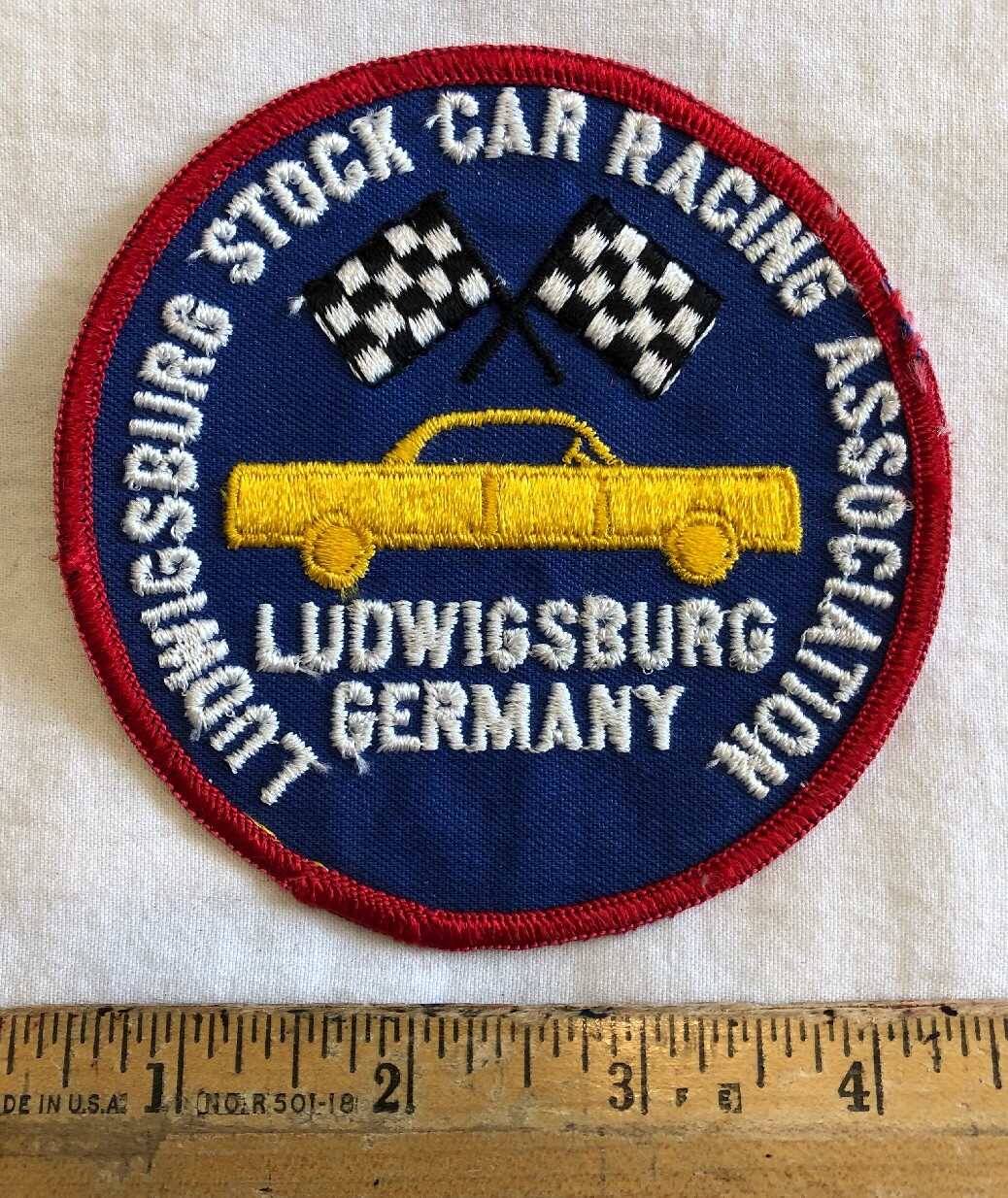 Vintage Ludwigsburg Germany Stock Car Racing Association Embroidered Patch