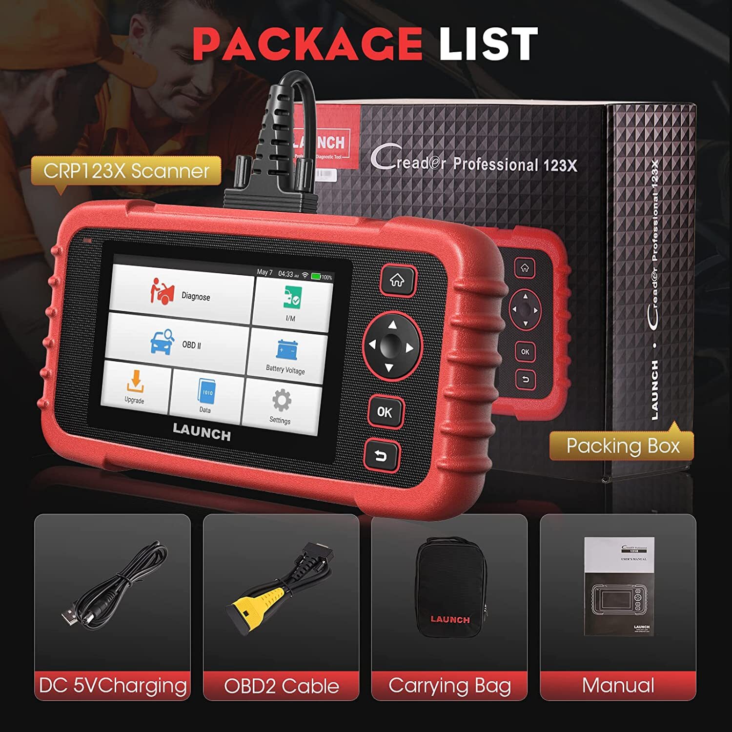 2026 LAUNCH CRP123X OBD2 Scanner Engine ABS SRS Code Reader Car Diagnostic Tool
