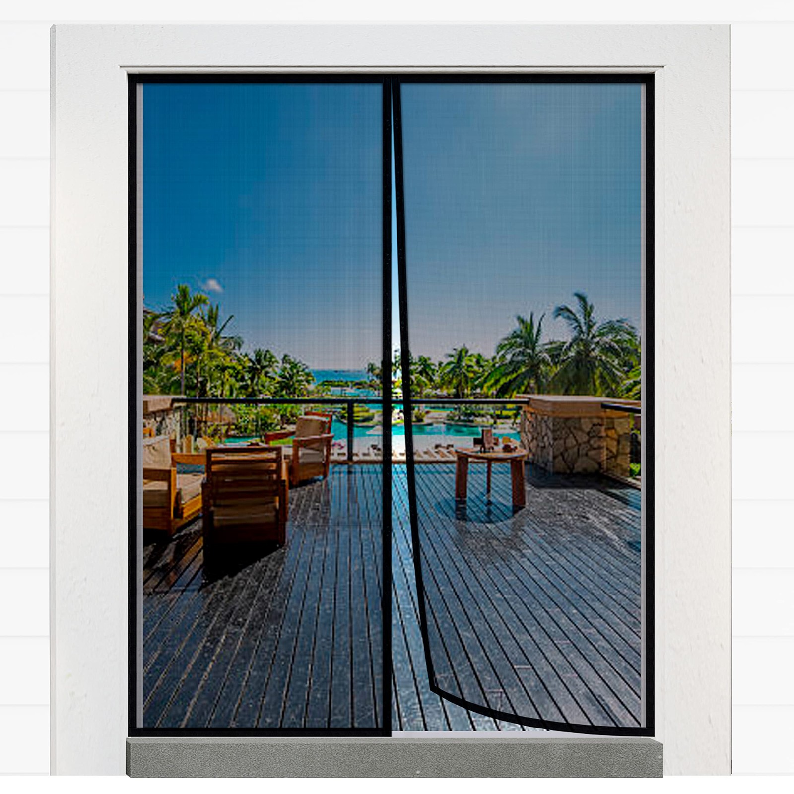 Magnetic Closure Screen Door for 62"x81" French Door Sliding Door Pet and Dog...