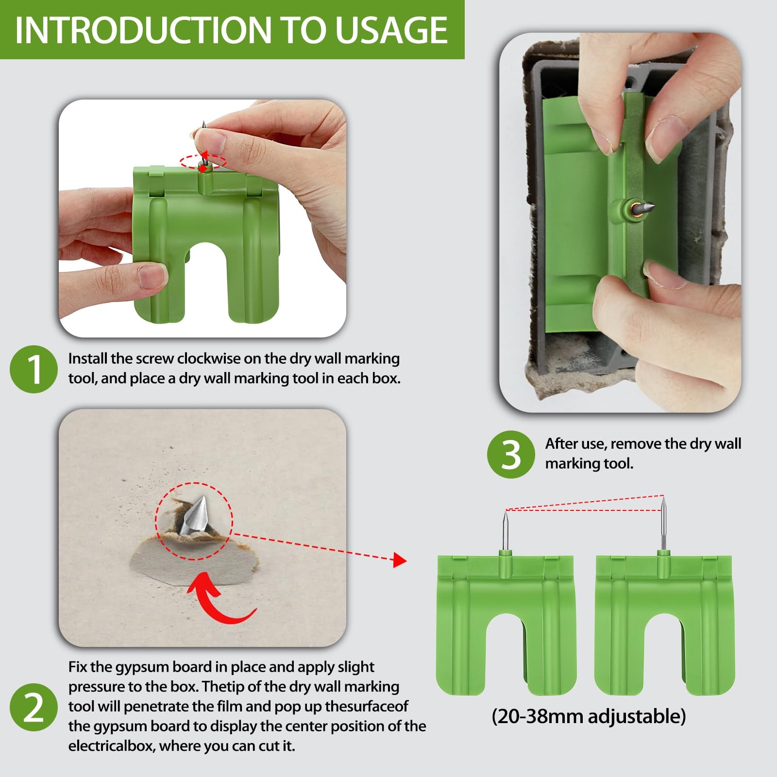 5 Pcs Outlet Marker for Drywall Installation Drywall Marking Tool for Electrical