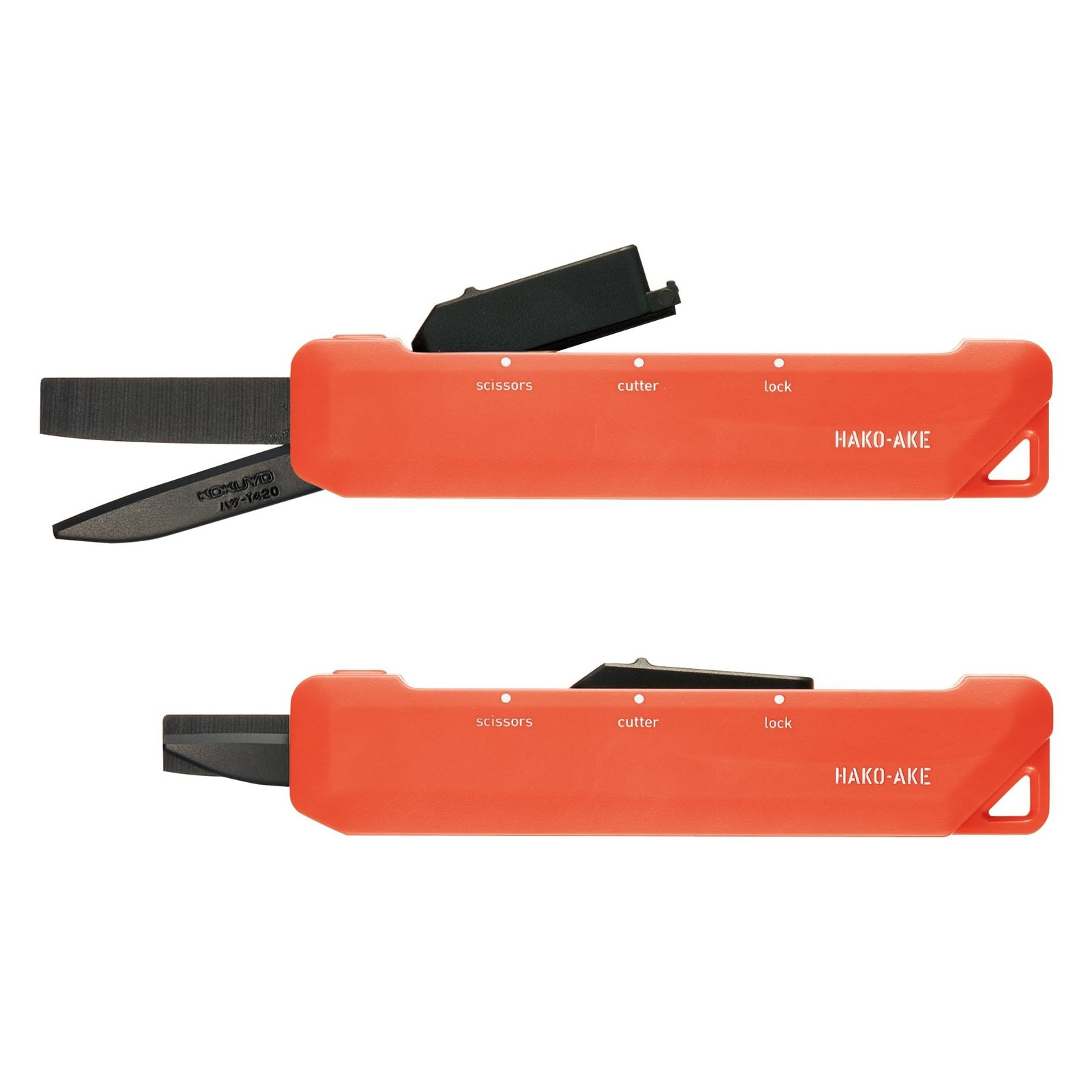 Orange Portable 2 In 1 Scissors Cutter With Titanium Blade For Easy Unpacking