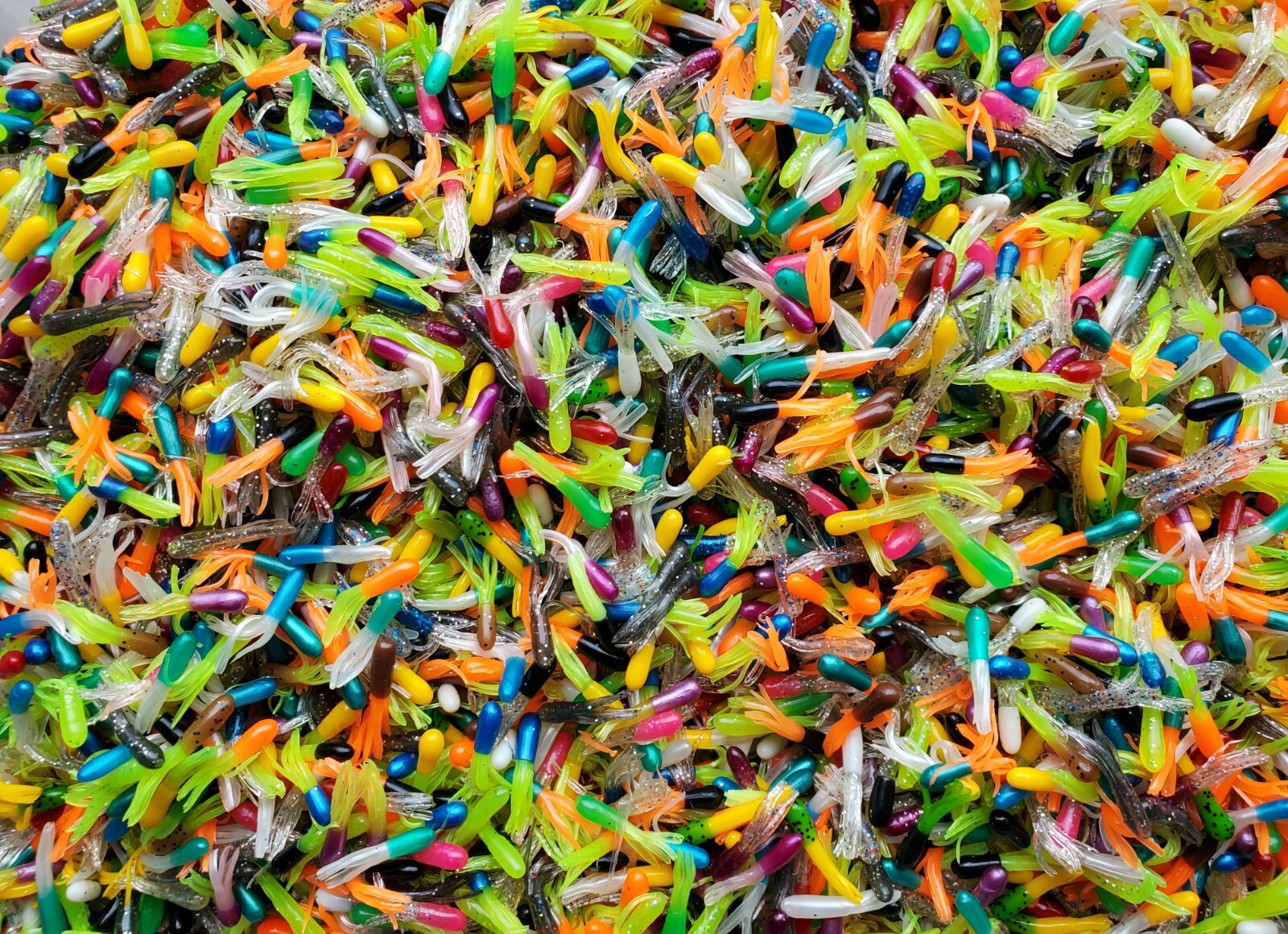 100 Count 1 inch Crappie Panfish Mini-Tubes Variety Pack - Angler's Oasis