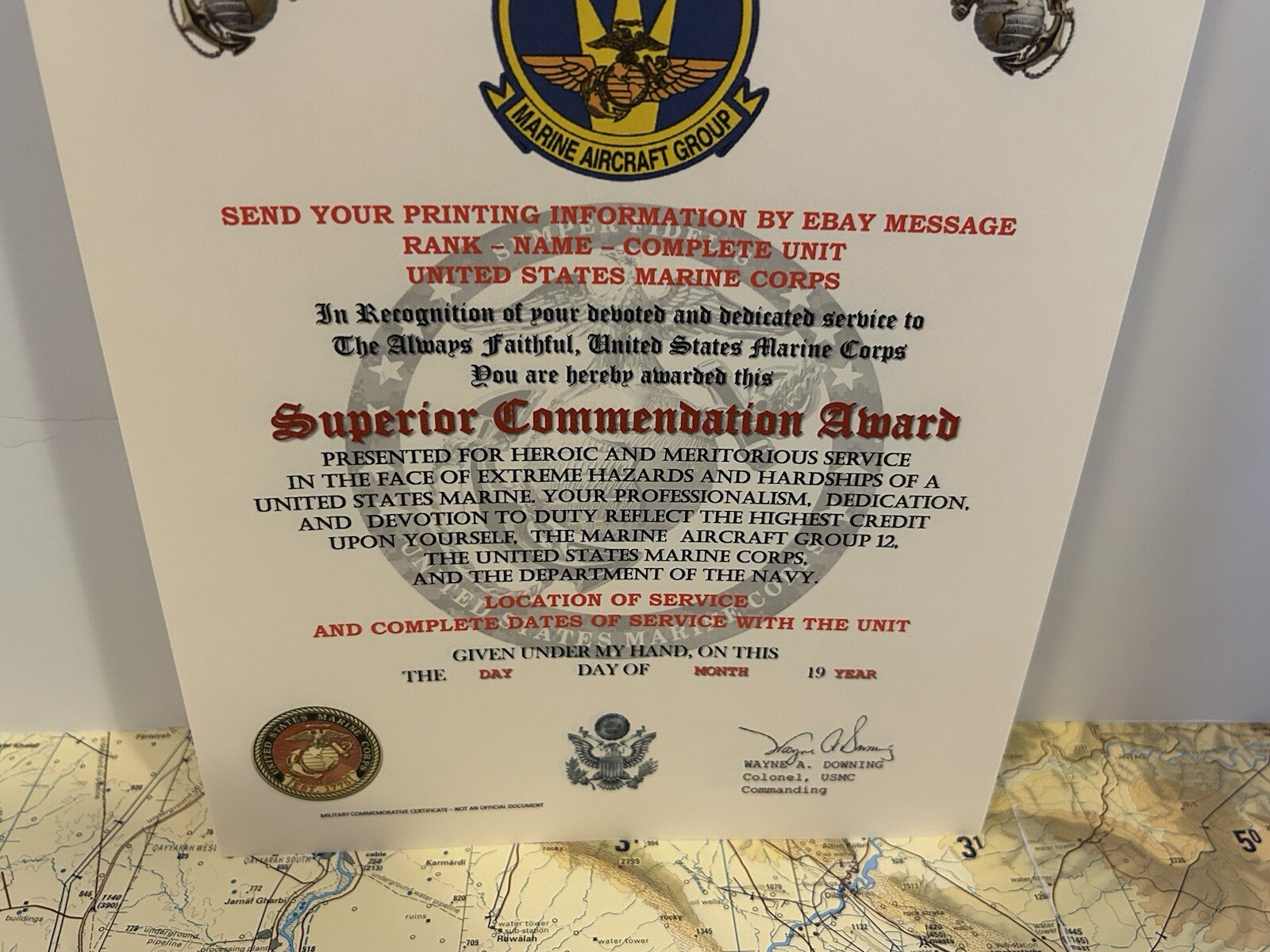 U.S.M.C. / MARINE AIRCRAFT GROUP 12 - SUPERIOR COMMENDATION AWARD