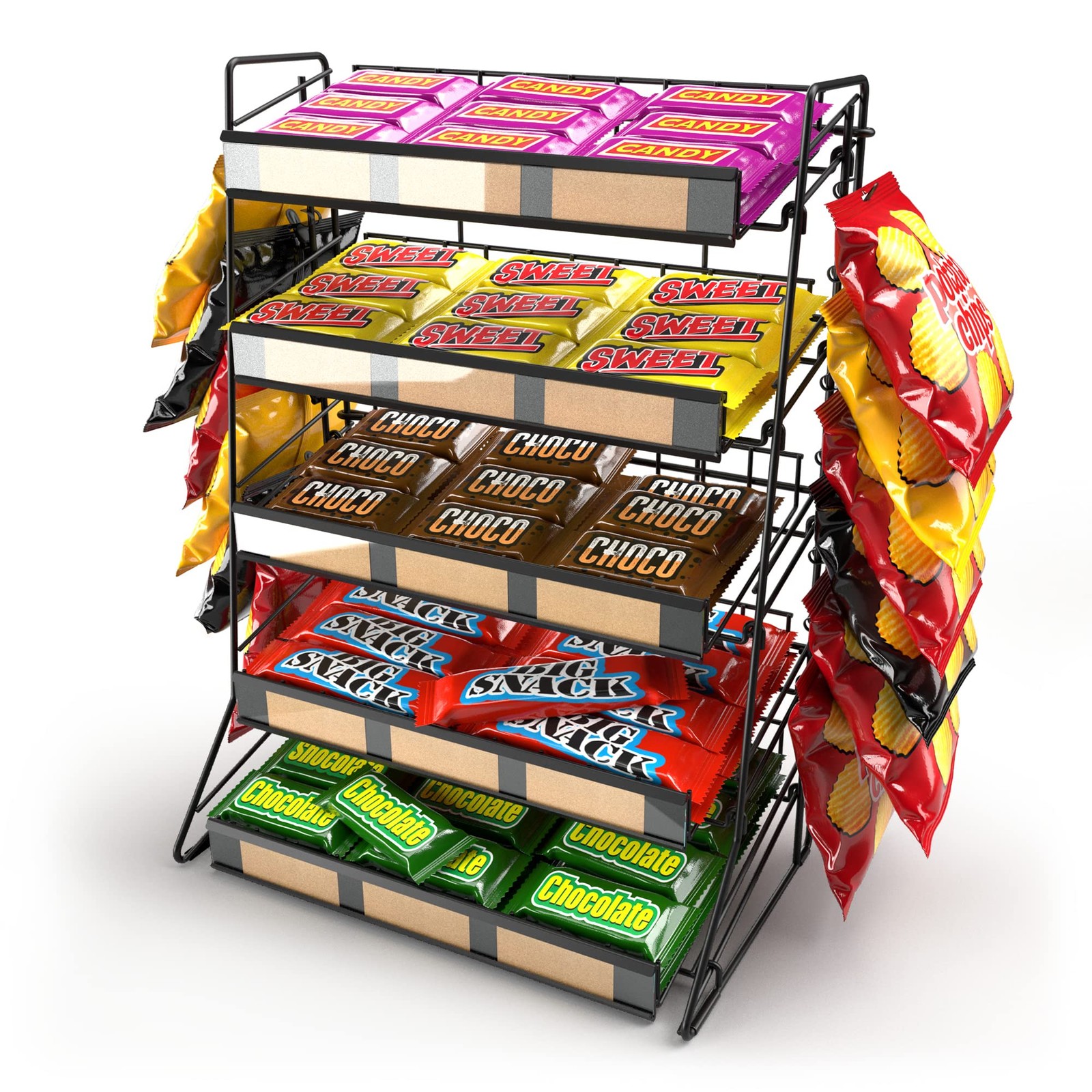 5-Tier Candy Display Rack - Portable Snack Organizer for Home & Events