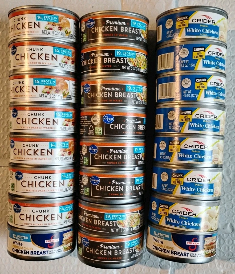Lot of 23 Chunk Chicken Breast Cans Exp 6/27 - All $$$$$ DONATED TO DISABLED VET