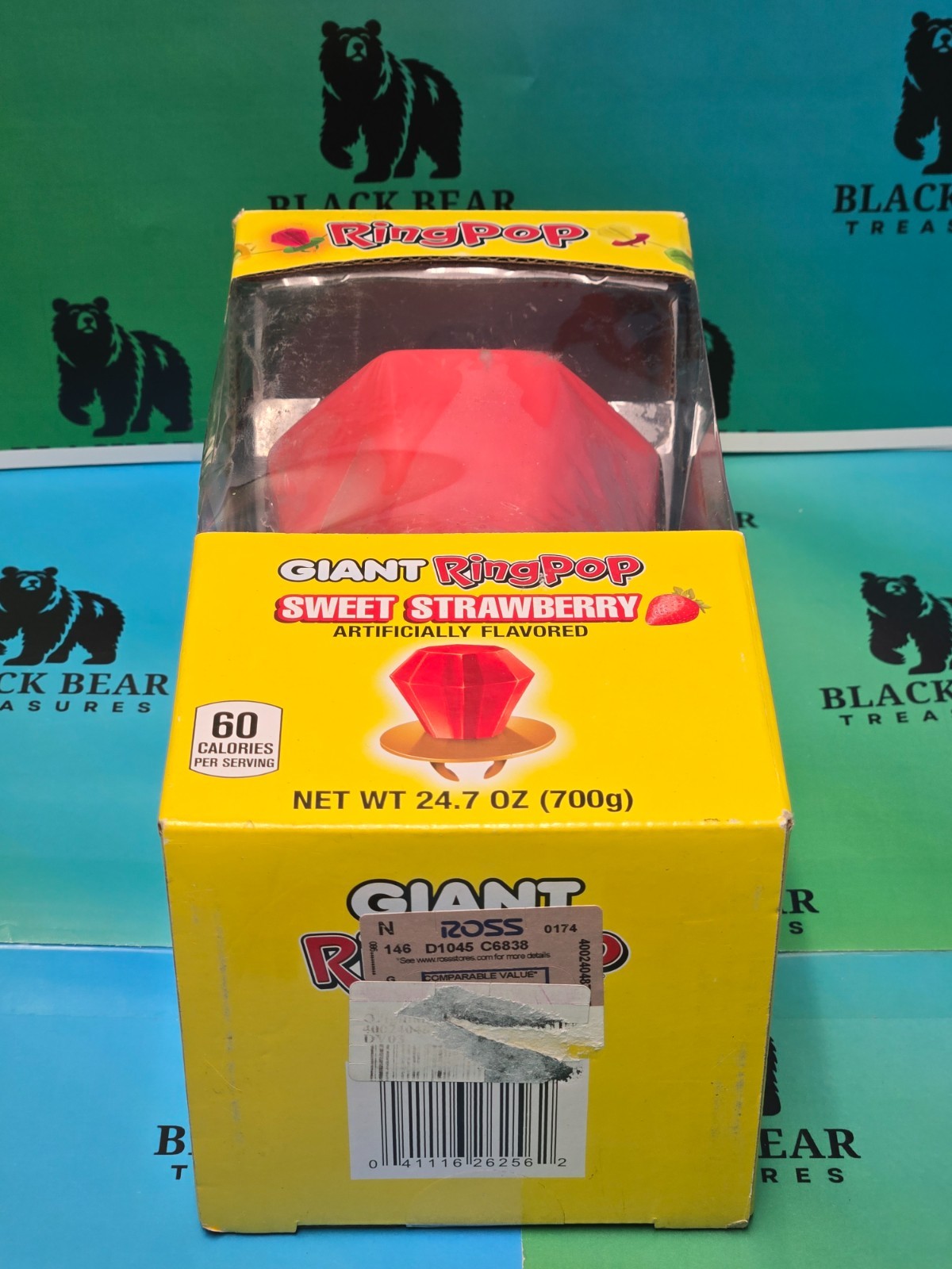 Giant Ring Pop Candy Novelty Oversized 1.5 Pound Strawberry Sealed
