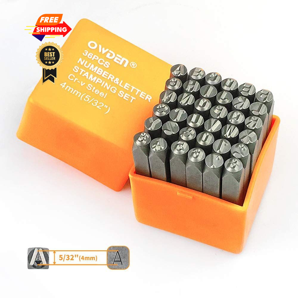 OWDEN 36Pcs. Steel Metal Stamping Kit,Heat-Treated Alloy 5/32" 4mm, Silvery
