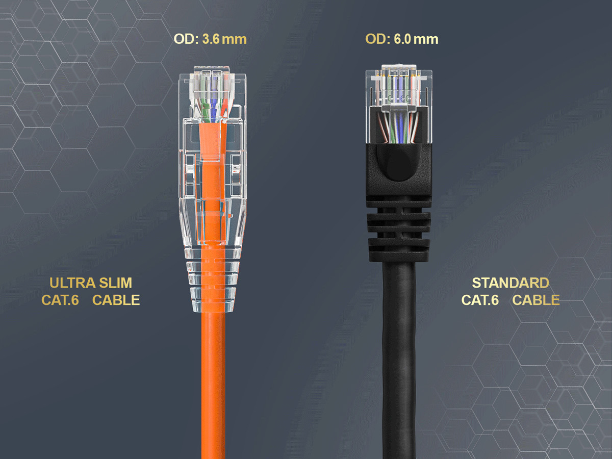 14ft Slim Cat6 28AWG UTP Ethernet Network Patch Cable Snagless, Orange