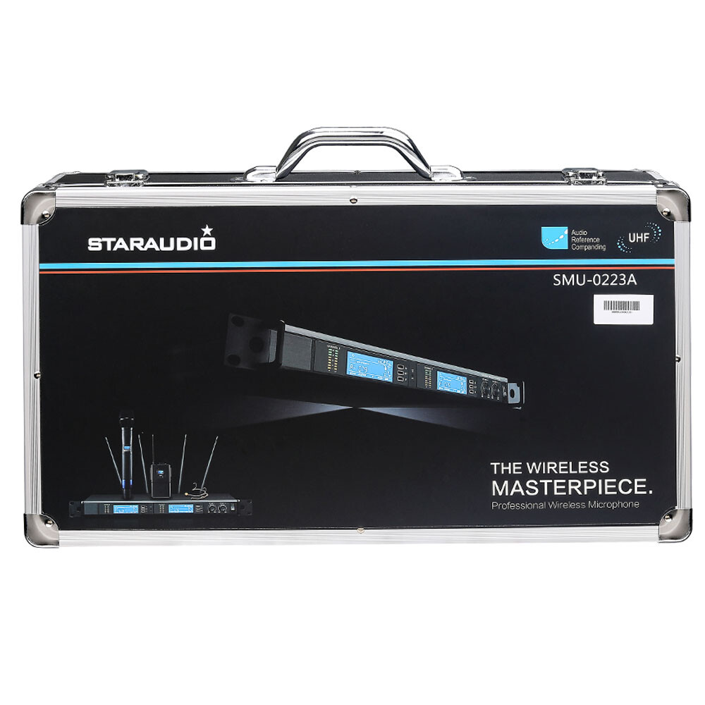 2 Channel Handheld Microphone Dynamic Wireless UHF Microphones System Metal Mic