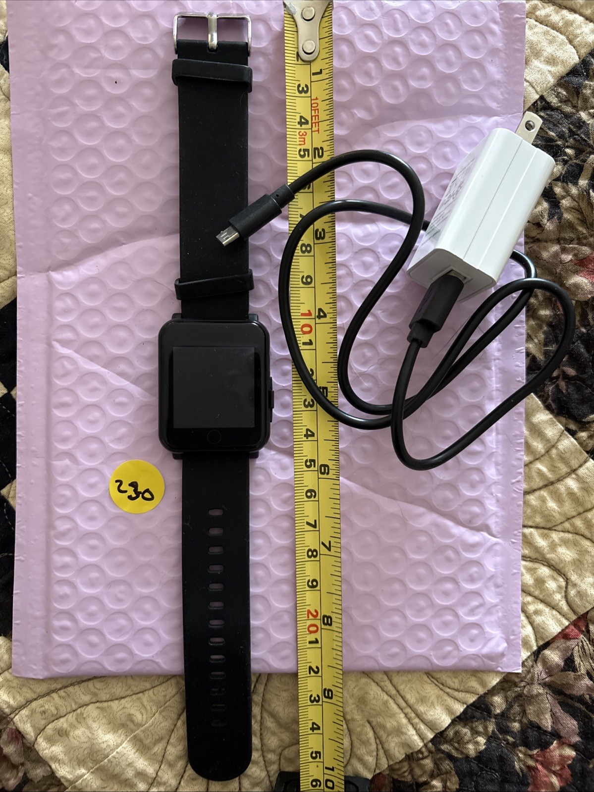 Q7 Sport Smart Watch Black Leather With Charger