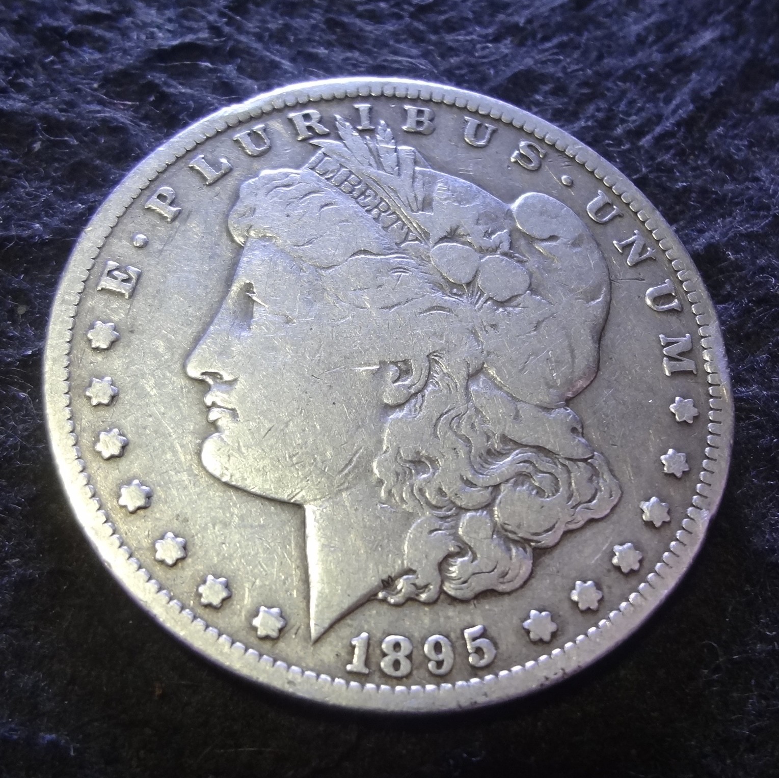 1895-S Morgan Silver Dollar -Choice VG+ details key from the San Francisco mint