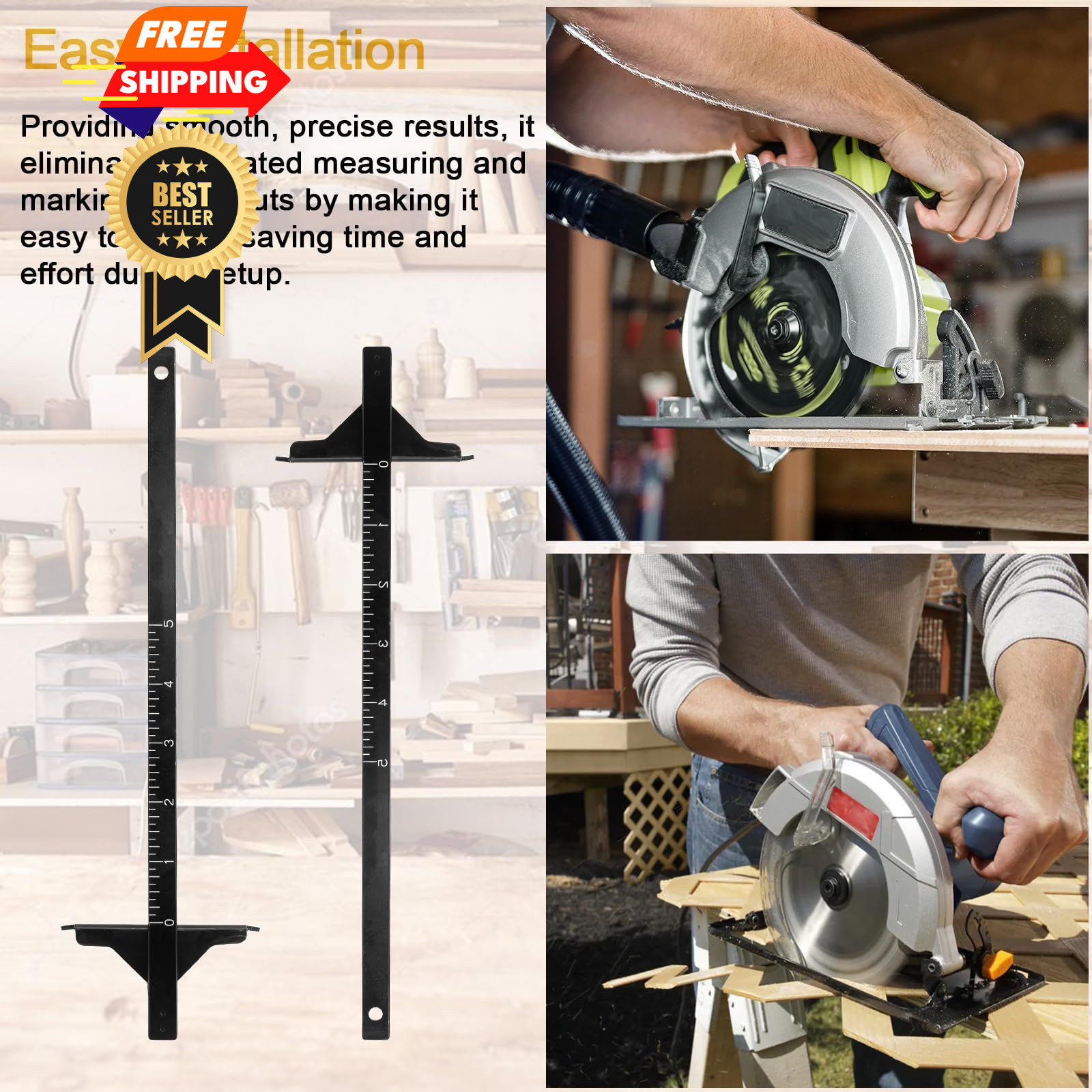 Edge Rip Guide for Ryobi P508 Circular Saw 204585001 Black