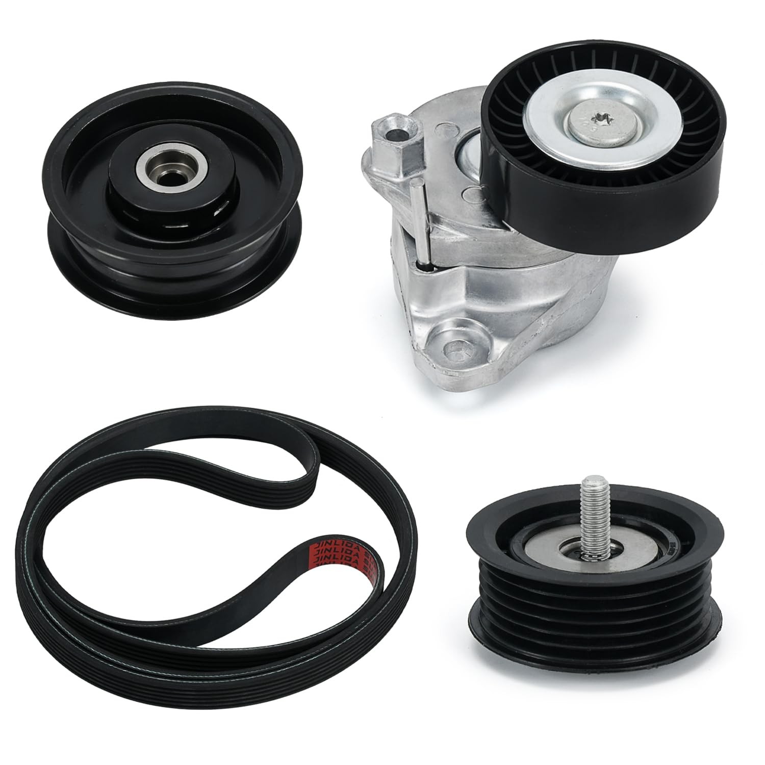 Drive Belt Tensioner and Idler Pulley Serpentine Belt kit Compatible with