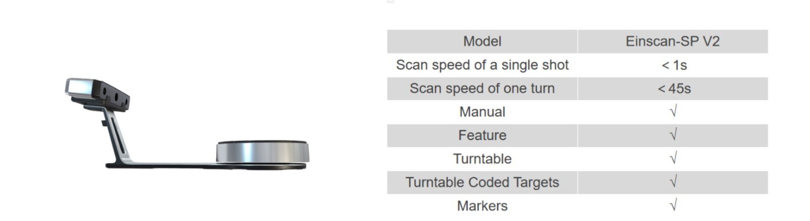 Color 3D Scanner EinScan-SP V2 EXScan Shining3D Edition Tripod For MAC & PC