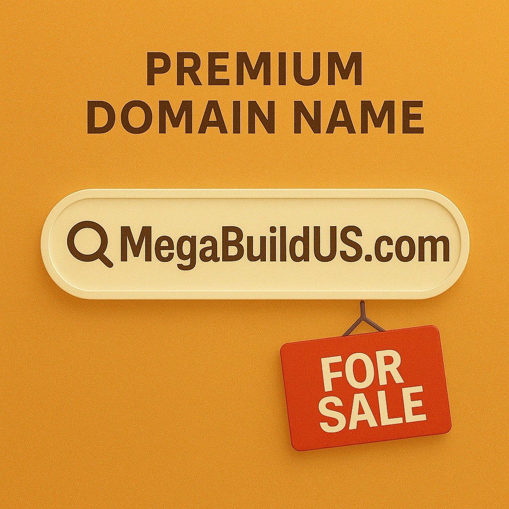 MegaBuildUS.com Ultra Premium Domain Name for Sale.