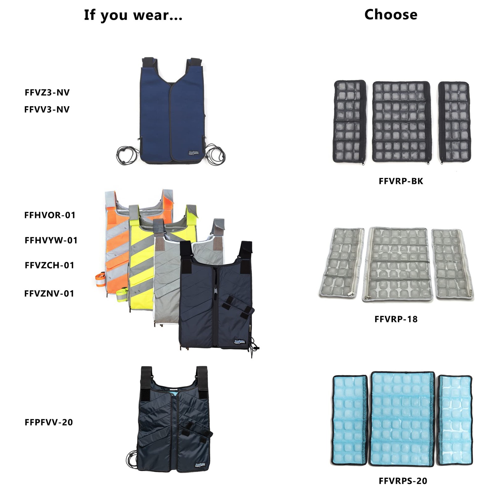 FlexiFreeze Ice Vest Replacement Panel Refill Inserts