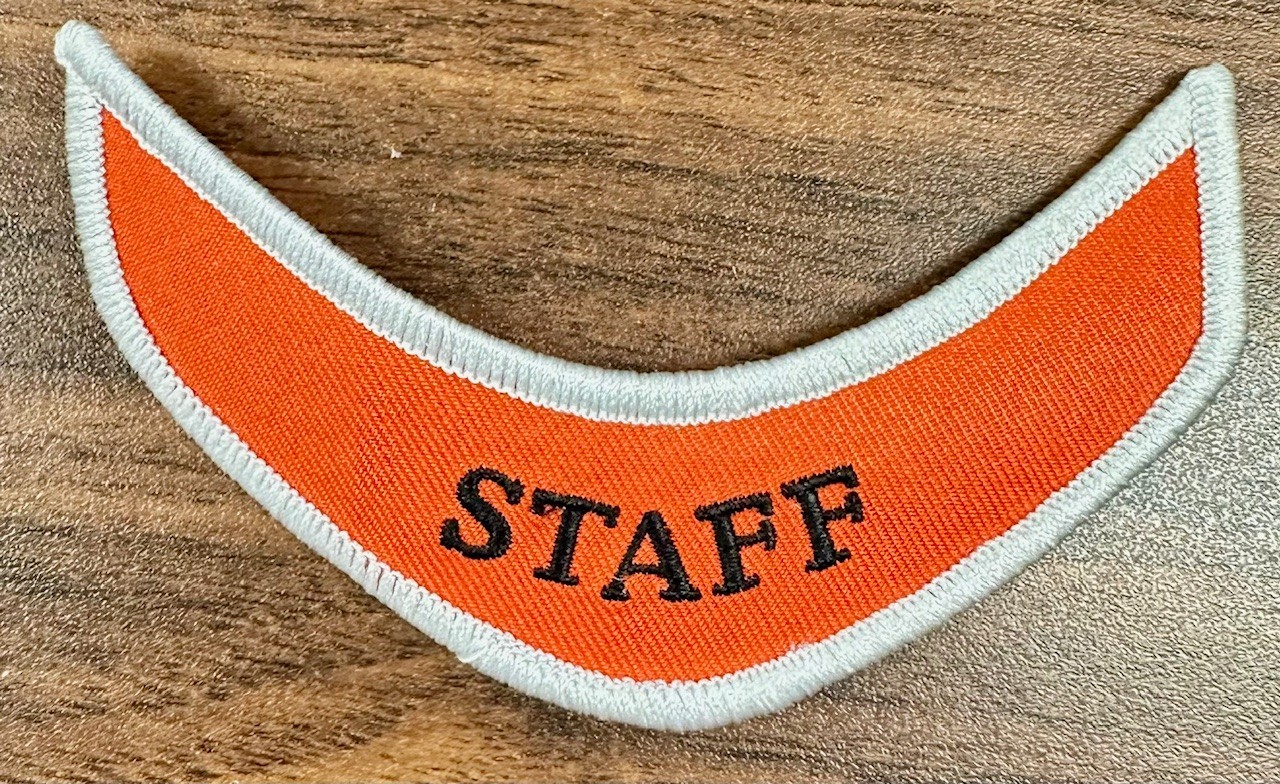Harley-Davidson Patch, "Staff" Rocker Sew-On 4" x 1" (Box P)