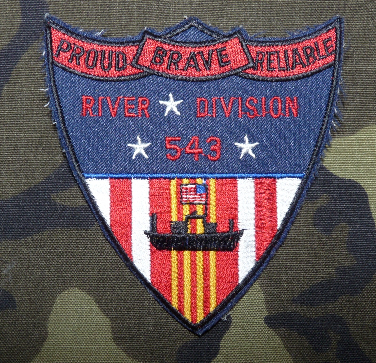 US Navy Vietnam PBR River Division 543 Embroidered Patch - REPRO