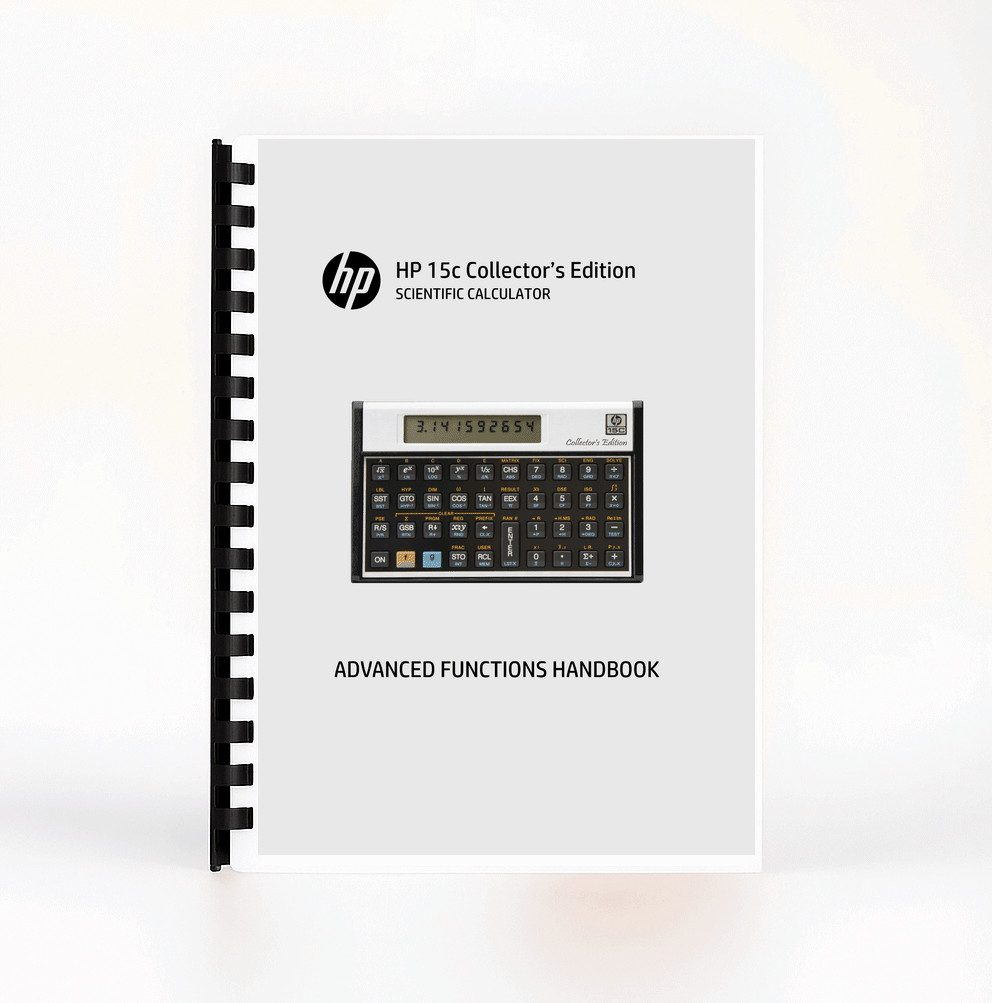 HP-15C Collector's Edition Calculator Advanced Functions Manual Half letter