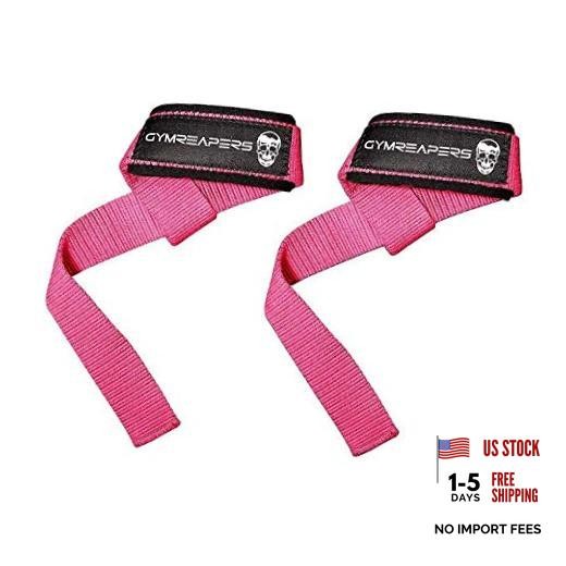Lifting Wrist Straps for Weightlifting, Bodybuilding, Powerlifting, Pink