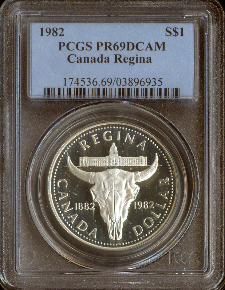1982 Canada Silver Regina Dollar $1 PCGS PR69 DCAM - Quality