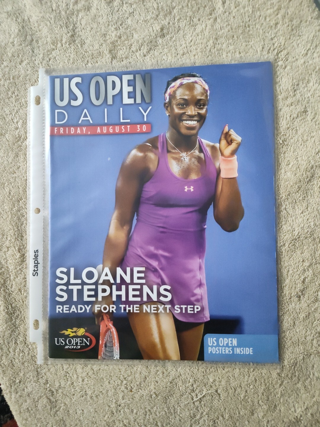 RARE TENNIS ( U.S. OPEN DAILY PROGRAM ) AUGUST 30th 2013/ SLOANE STEPHENS