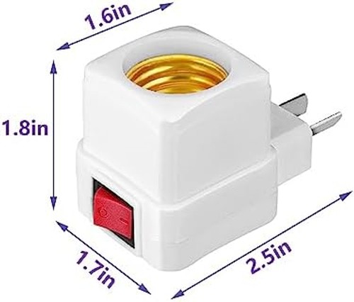 E26/E27 Socket Extension Adapter with Switch,Plug-in Light Socket,Convert Out...