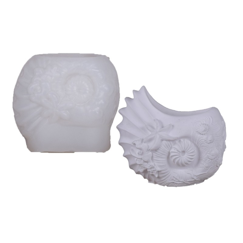 Handmade Silicone Mold For Resin Marine Conch Flower Pots Artisanal Gift