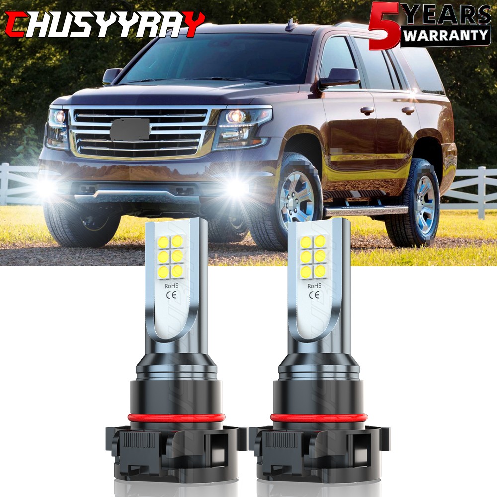 Pair 100W Fog Lights For Chevy Tahoe 2007-2015 6000K White 5202 LED Bulbs Lamp