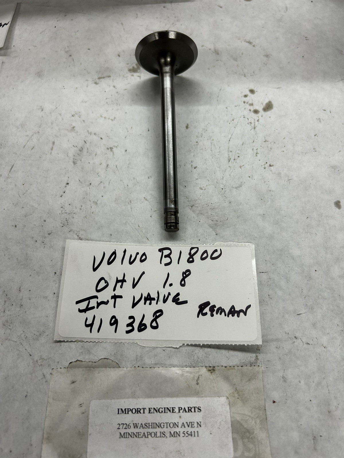 INTAKE VALVE  *REMAN* FIT VOLVO 1800 cc B18 OHV 1962-1967  419368 *REMAN*