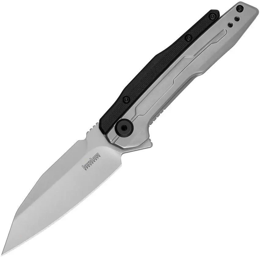 Kershaw 2049 Lithium Folding Knife 3.25" Reverse Tanto Blade, Silver Handle