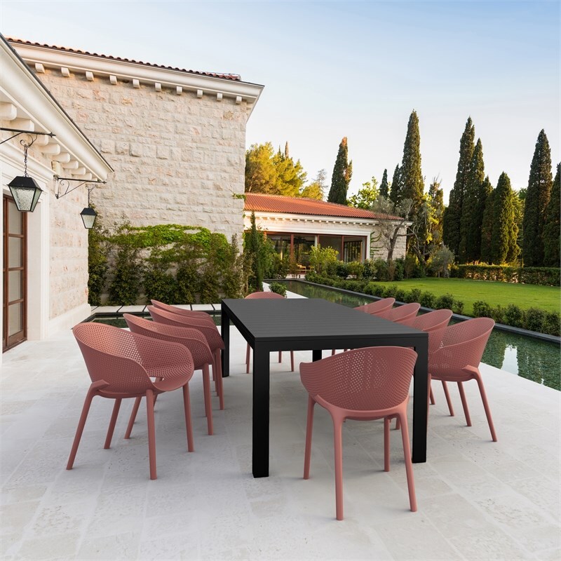 Compamia Atlantic XL 83-110 inch Extendable Dining Table in Black finish