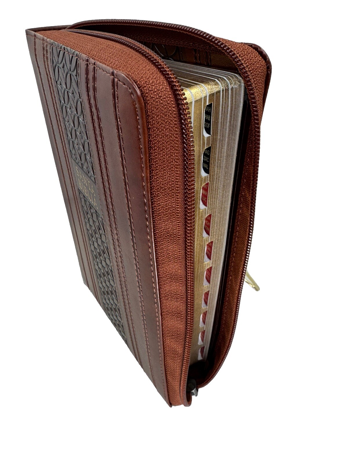 Biblia Letra Gigante 14 Tamaño Manual Rv1960 Caoba  piel imt. Con Cierre Indice