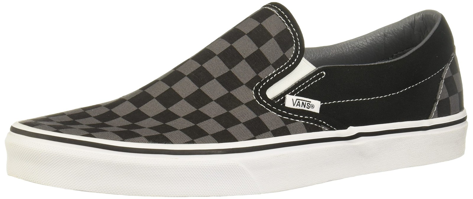 Vans  Unisex Adult Classic SlipOn Shoes In Black/Pewter | Black/Pewter Checkered