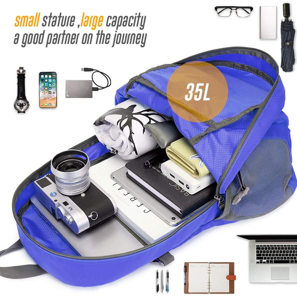 35L Lightweight Packable Hiking Backpack Waterproof Durable Travel Daypack