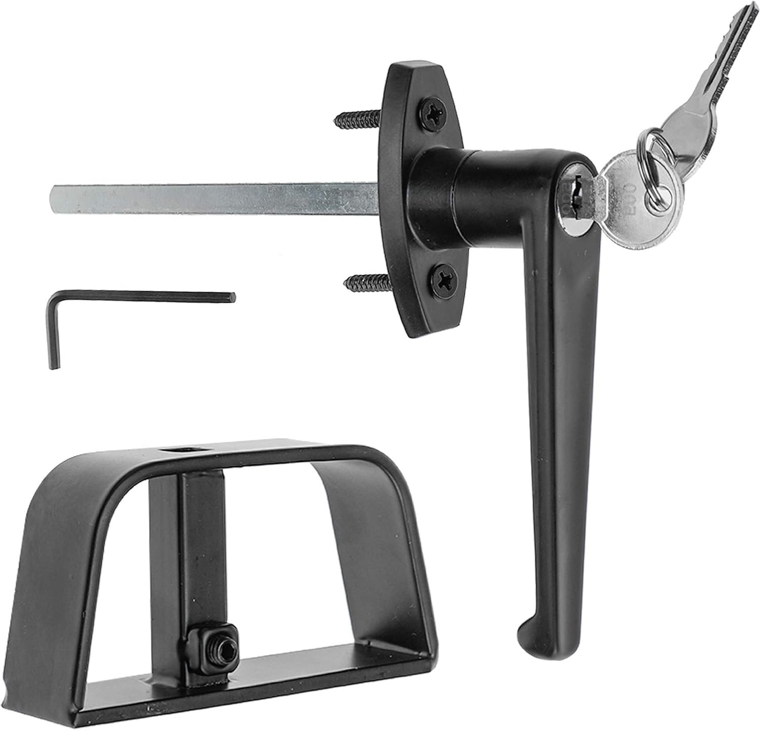 Shed Door Latch L-Handle Lock Kit with 2 Keys, 4-1/2" Stem Shed & Barn Door Lock