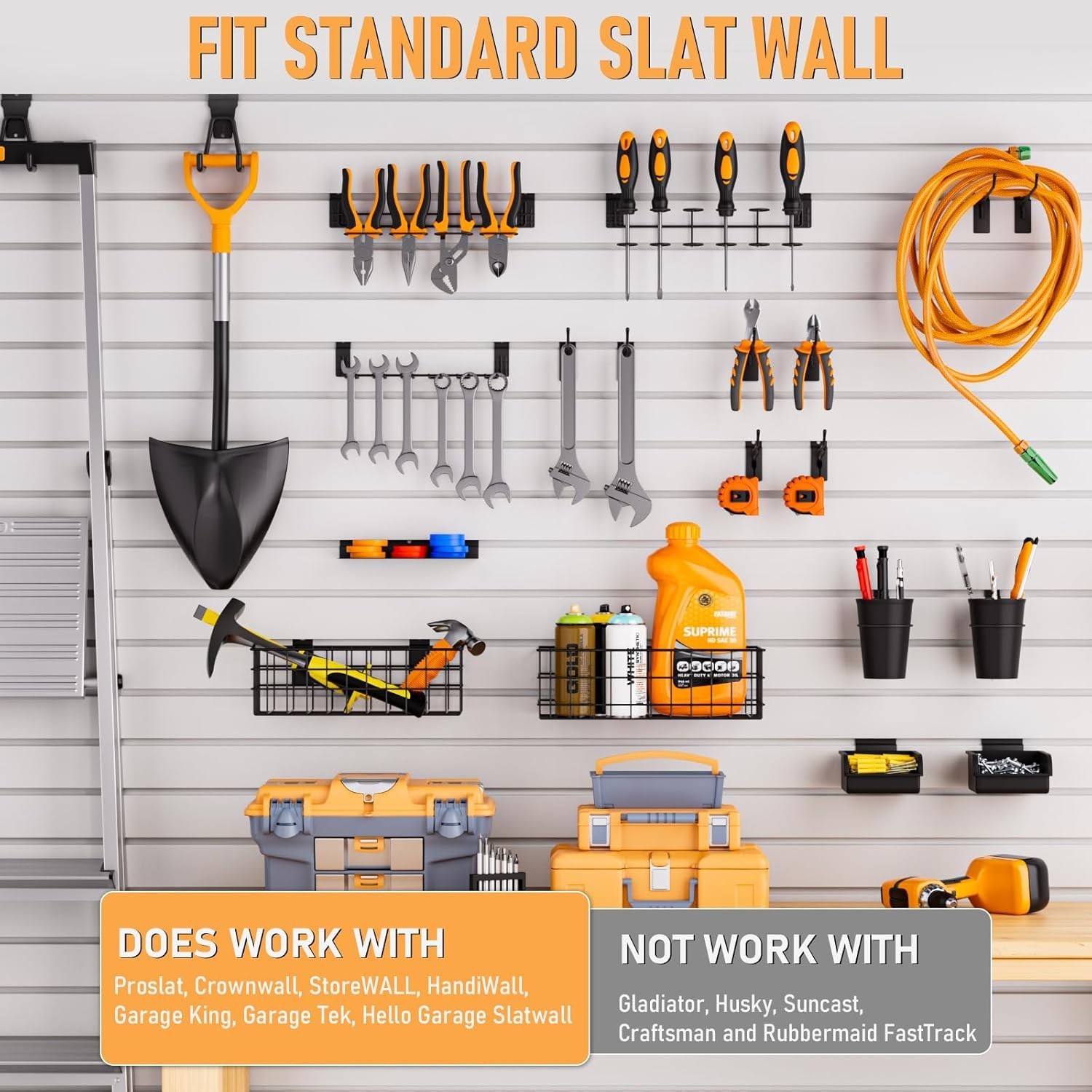 Multi-Piece Slatwall Accessories for Home Organization with Easy Installation