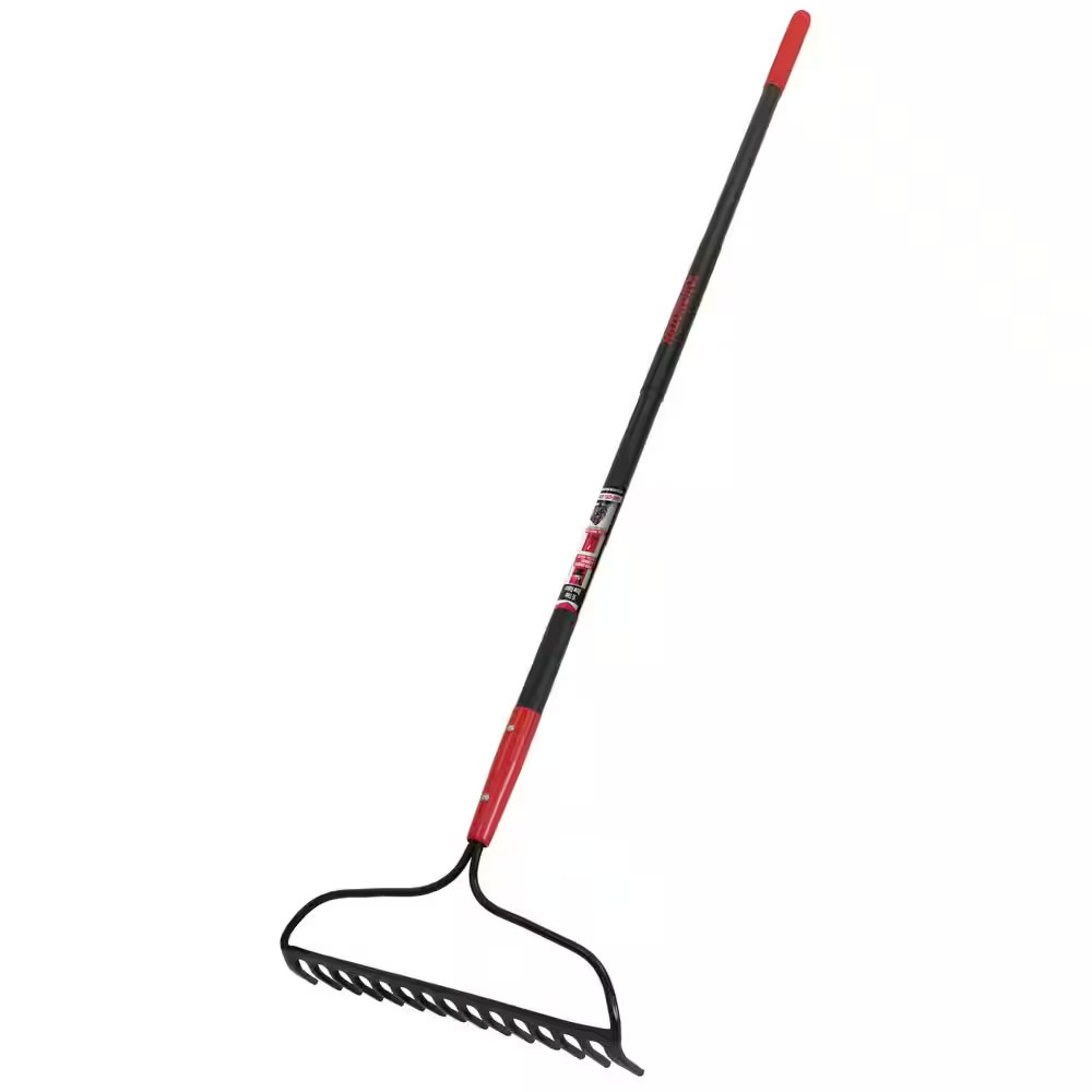 60.75 In. Fiberglass Handle15-Tine Forged Steel Bow Rake
