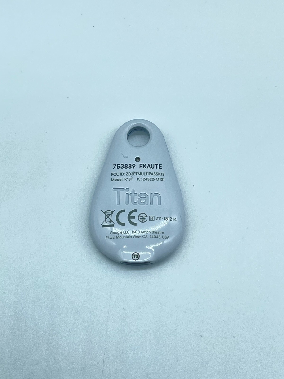 Google Titan Security Key USB (K9T) + Bluetooth Security Key (K13T) Bundle US