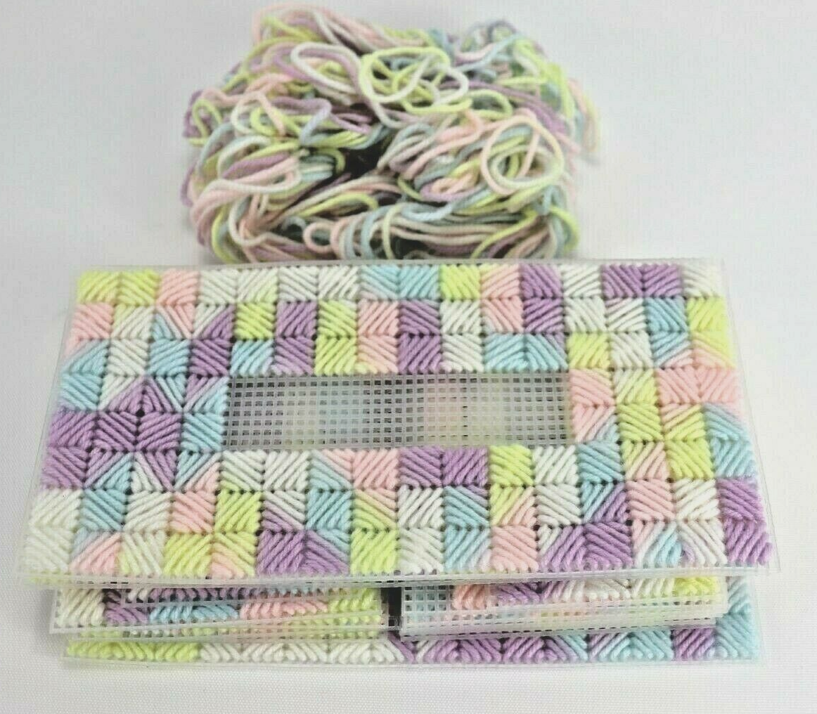 Crochet Tissue Holder Pieces Yarn DYI Craft Add your own touch to complete NEW